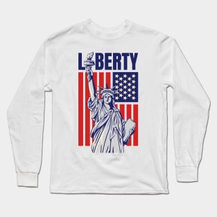 American Liberty Status 4th Of July Long Sleeve T-Shirt